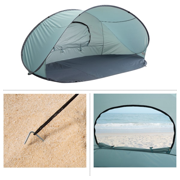 Wakeman Pop Up Beach Tent - Fits 2-3 People - Sun Shelter with UV Protection, Ventilation by Blue - 75-CMP1104