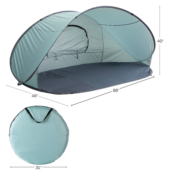 Wakeman Pop Up Beach Tent - Fits 2-3 People - Sun Shelter with UV Protection, Ventilation by Blue - 75-CMP1104
