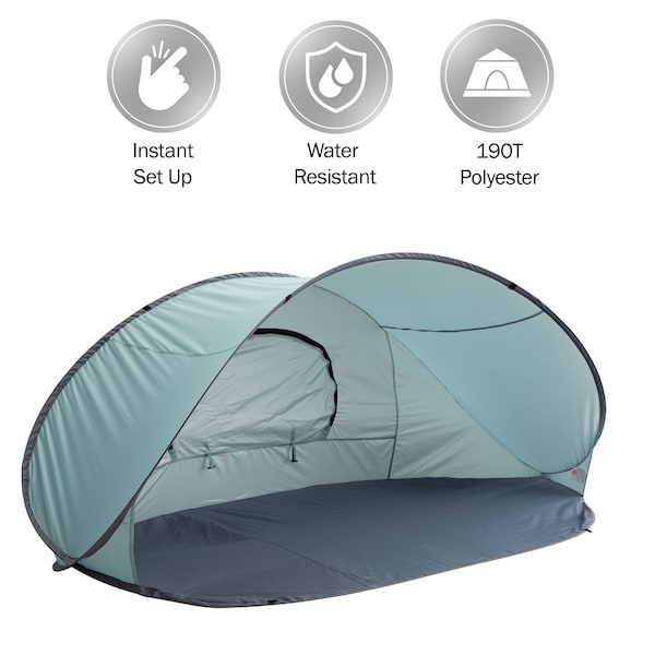 Wakeman Pop Up Beach Tent - Fits 2-3 People - Sun Shelter with UV Protection, Ventilation by Blue - 75-CMP1104