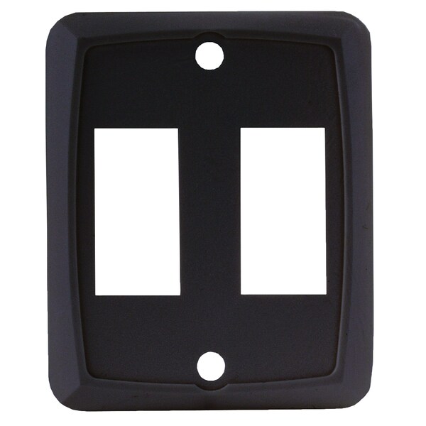 Jr Products JR Products 12885 Double Switch Face Plate - Black - 12885