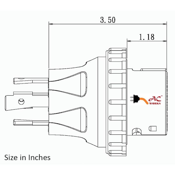 Ac Works Generator 20A 4-Prong Plug to 30A RV/Marine L5-30R Female Connector - RVL1420M30