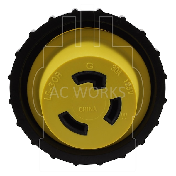Ac Works Generator 20A 4-Prong Plug to 30A RV/Marine L5-30R Female Connector - RVL1420M30