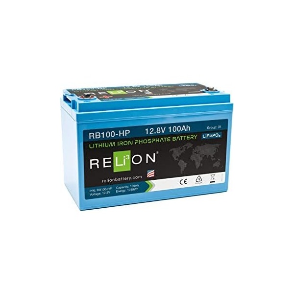 Relion Lithium Battery for Starting & Cycling - 12.8V, 100Ah - RB100-HP