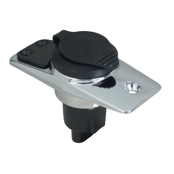 Perko Perko 10603B0DP Chrome-Plated 3-Pin Plug-In Light Base with 5 Degree Rake - 3.75 x 1.75 Base - 10603B0DP