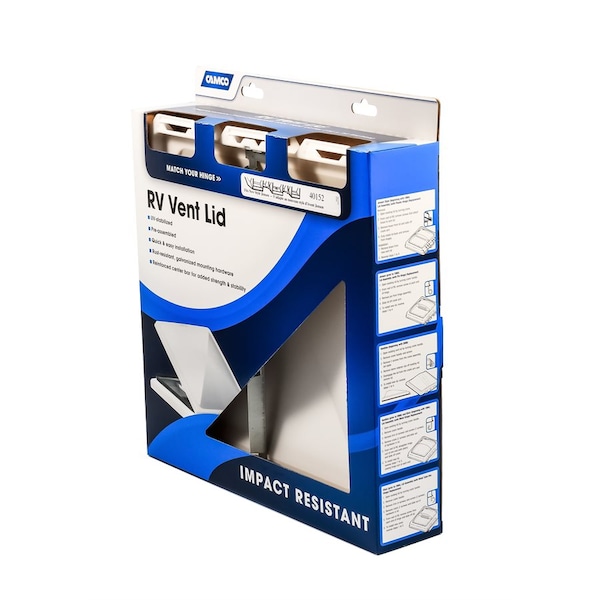 Camco VENT LID, JENSEN METAL BASE FT94 UP, WHITE - 40153