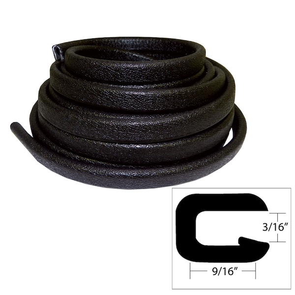 Taco Marine Flexible Vinyl Trim - 5/32" Opening x 9/16"W x 25'L - Black - V30-1005B25-1