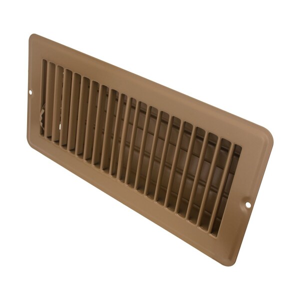 Creative Products 4 x 10 Floor Register, With Damper, Brown, 4 x 10 Access opening, Common OEM Replacement - FR-0410WD-BRN
