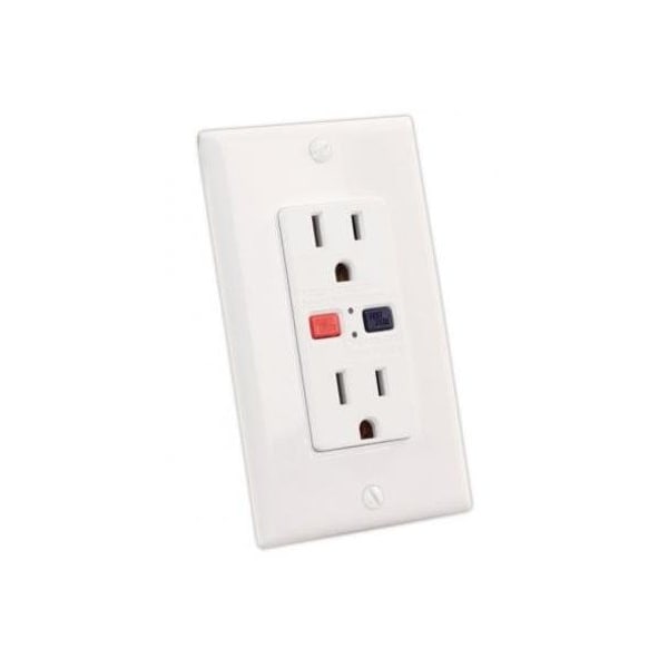 Jr Products 120V/15 AMP GFCI ELECTRICAL OUTLET, WHITE - 15005