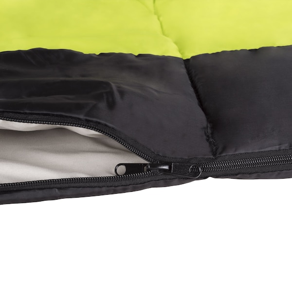 Wakeman Outdoor Sleeping Bag - 2-Season Otter Tail Sleeping Bag with Carrying Bag by Neon Green - 75-CMP1016