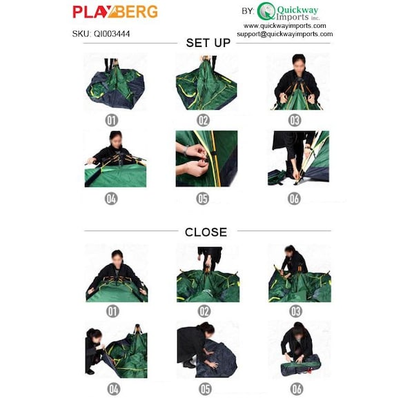 Playberg Pop Up Tent Sun Shelter for Camping, Hiking & Traveling - QI003444