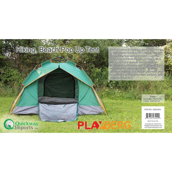 Playberg Pop Up Tent Sun Shelter for Camping, Hiking & Traveling - QI003444