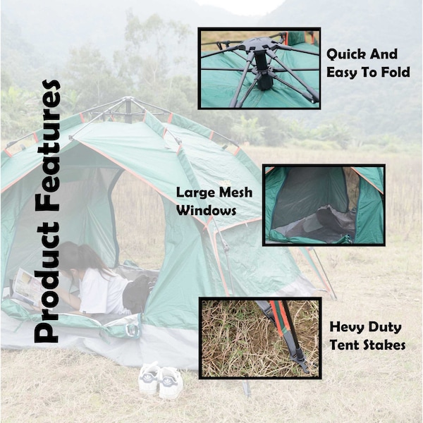 Playberg Pop Up Tent Sun Shelter for Camping, Hiking & Traveling - QI003444