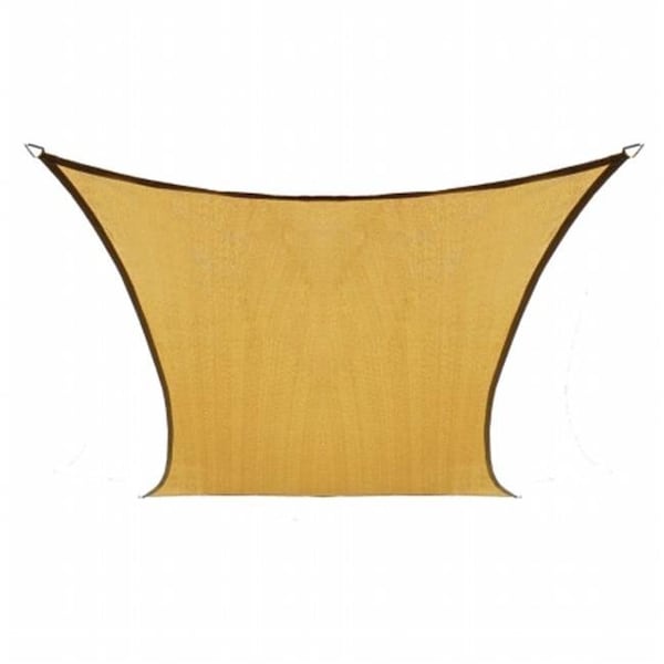 Gale Pacific Usa Inc Gale Pacific USA 473945 Coolaroo Coolhaven SHADE SAIL SQUARE 12'  Sahara with Fixing Kit - 473945