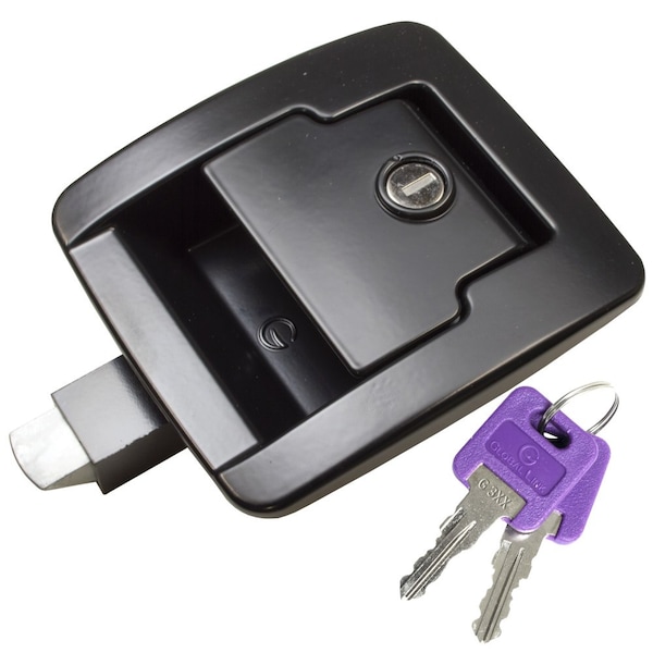 Global RV Compartment Door Lock, Slam Style, Black, FIC version, Keyed to G3xx - BLL-40101-2006-1PK