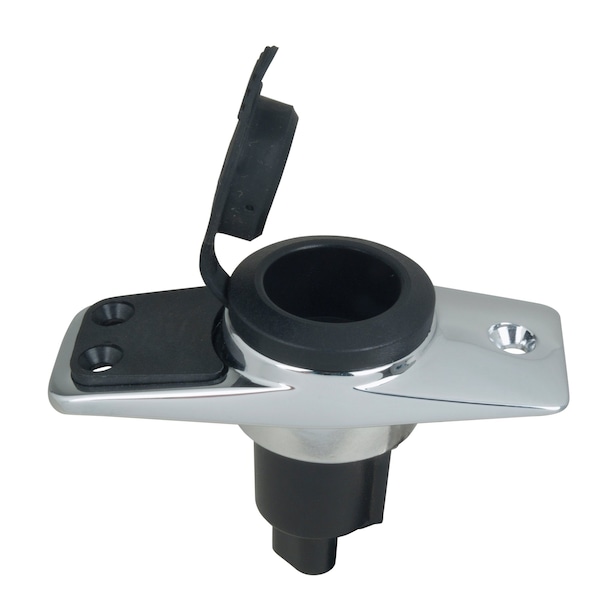 Perko Perko 1060PB0DP Chrome-Plated 2-Pin Plug-In Light Base with 5 Degree Rake - 3.75 x 1.75 Base - 1060PB0DP