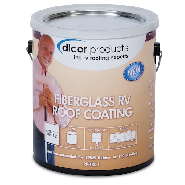 Dicor Dicor RP-FRCT-1 Fiberglass RV Roof Coating - 1 Gallon, Tan - RP-FRCT-1