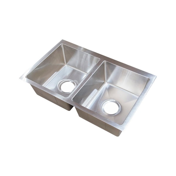 Lippert 27X16X7 DOUBLE BOWL LEVEL BREAK SINK; R10 CORNERS; STAINLESS STEEL 304 - 385314