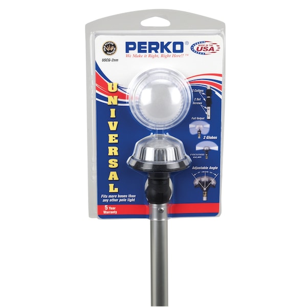 Perko Perko 1470DP4CHR Delta Series White All-Round Navigation Pole Light - 36" - 1470DP4CHR