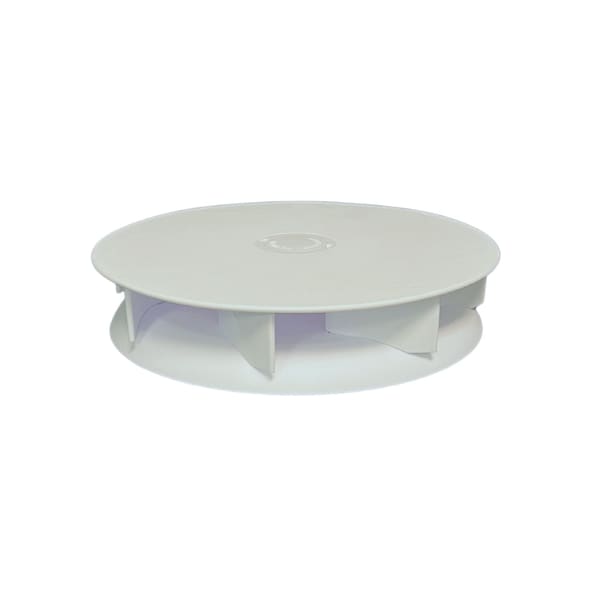 Ava-Matic Slim-Matic Wind-Powered Rotating Roof Vent for Vans, RVs, Trailers, Campers, White, Rectangle Shutter - AVA5210