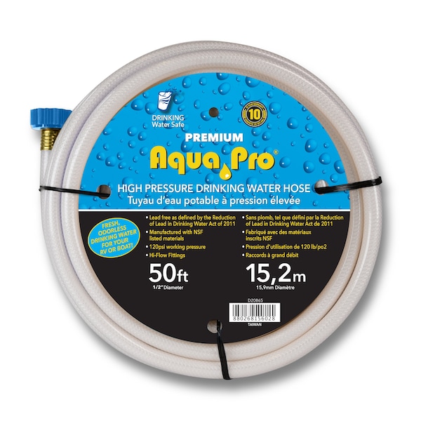 Aqua Pro Not Heated, 1/2" Diameter, 50 Foot Length, FDA Sanctioned Material, Lead Free - W20865