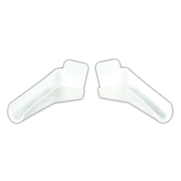 Jr Products OEM Gutter Spouts Fits Gutter Rails Up To 1116 Wide Polar White Rigid With Instructions - 655-PW-A