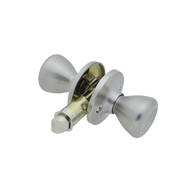 Global RV/Manufactured Housing Interior Lockset, Knob Style, Passage/Non-Locking, Stainless Steel - LSK-C2-SS