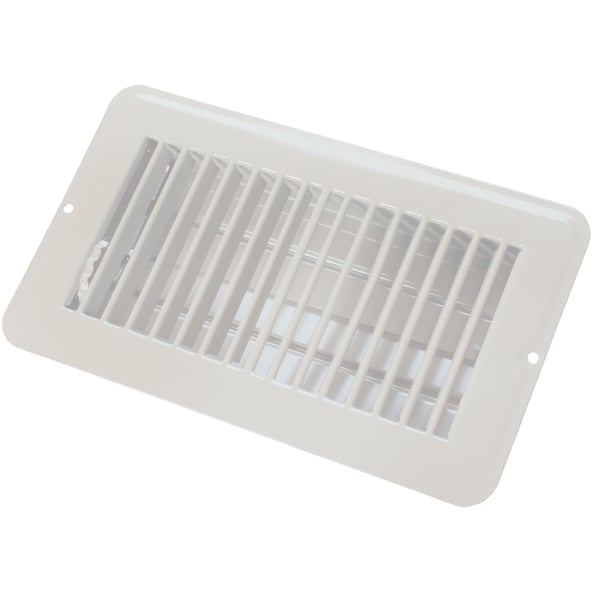 Jr Products JR Products 02-28965 Dampered Floor Register - 4" x 8", White - 02-28965