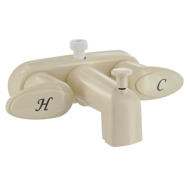 Valterra TUB/SHOWER FAUCET, 4IN, 2 LEVER, 1/4 TURN, PLASTIC, BISCUIT - PF223161
