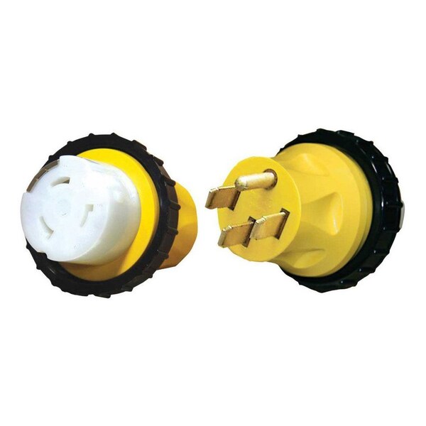 Voltec Industries Voltec Heavy Duty Molded Locking Adapter - Yellow, 50 Amp/50 Amp - 16-00598