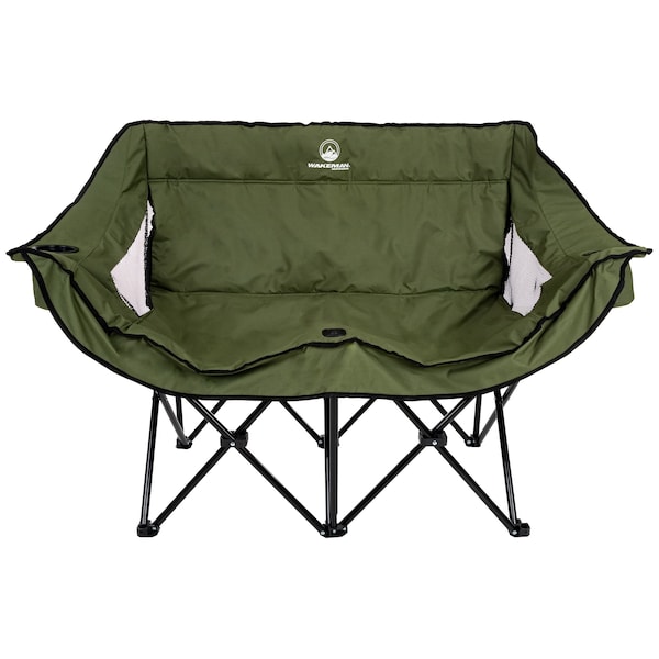Wakeman Wakeman Outdoor Camping Chair Loveseat, Olive - 75-CMP1111