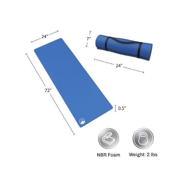 Leisure Sports Foam Sleep Pad, 0.5-inch Thick Camping Mat for Cots, Tents, Hiking, Non-Slip, Lightweight, Carry Handle - 857062ZMY