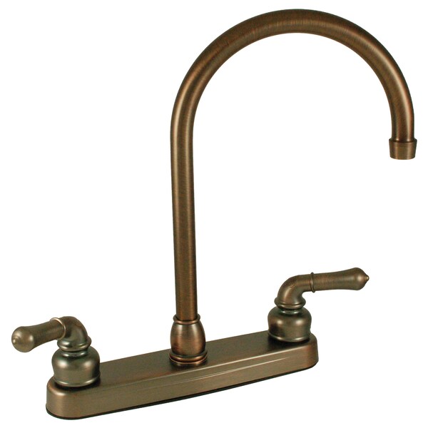 Empire Brass Empire Brass U-YOB800GSOB RV Kitchen Faucet w Gooseneck Spout and Teapot Handles-8", Oil Rub Bronze - U-YOB800GSOB