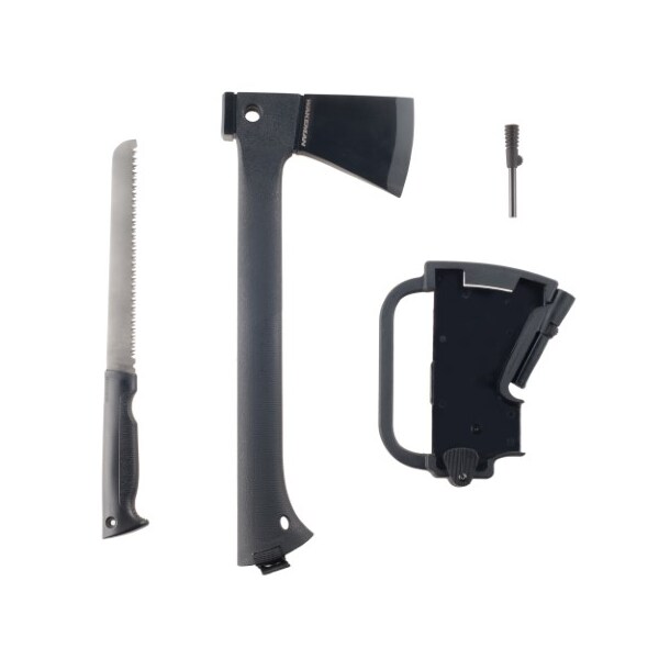 Leisure Sports Camping Hand Axe and Accessories Combo, Lightweight Hatchet, Serrated Wood Saw, Fire Starter Tool - 608484HDK