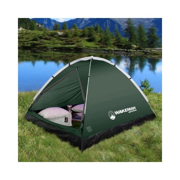 Leisure Sports 2-person Dome Tent, Water Resistant, Removable Rain Fly and Carry Bag for Camping, Hiking (Green) - 363255UNB
