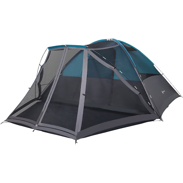 Wakeman 6 Person Camping Tent - Water-Resistant Cabin Style with Built-In Screen by Blue - 75-CMP1147
