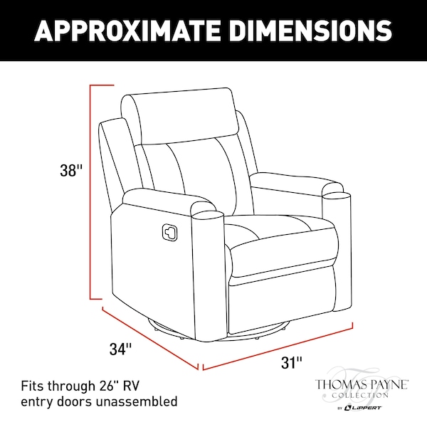 Lippert SWIVEL GLIDER RECLINER (GRUMMOND) - 2020129855