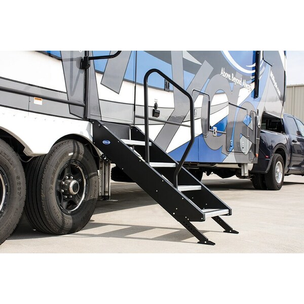 Mor/Ryde Use With 1st Generation StepAbove 4 Step RV Steps, Black, Powder Coated - STP214-006H