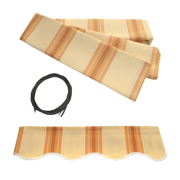 Tepee Supplies FAB20X10MSTYEL315 Retractable Awning Fabric Replacement 20 x 10 Feet Multi-striped Yellow - TE2519218