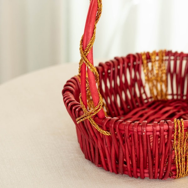 Wickerwise Hand Woven Basket, Wicker Basket - Perfect Storage Basket, Garden Party Decoration or Picnic - QI004725