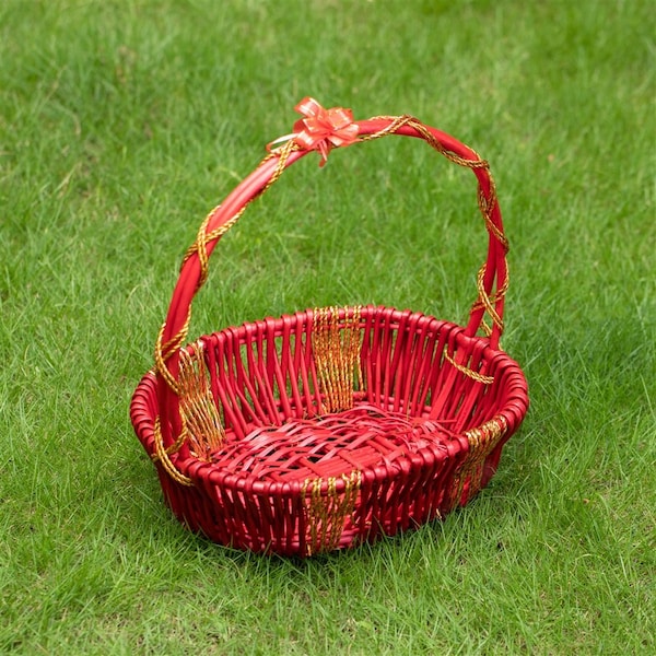 Wickerwise Hand Woven Basket, Wicker Basket - Perfect Storage Basket, Garden Party Decoration or Picnic - QI004725