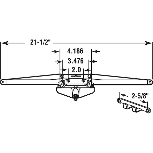 Prime-Line Awning Operator, 25-1/2 in., Diecast/Steel, White Color, Roto Crank Single Pack - TH 23010-1