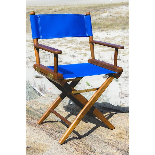 Whitecap Newport Director's Chair with Pacific Blue Fabric Seat - 60043