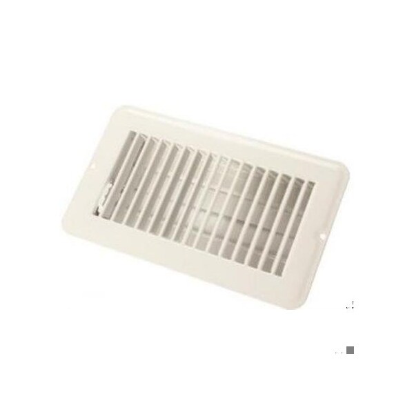 Jr Products 4IN X 8IN FLOOR REGISTER UNDAMPERED, METAL, WHITE - 02-28945