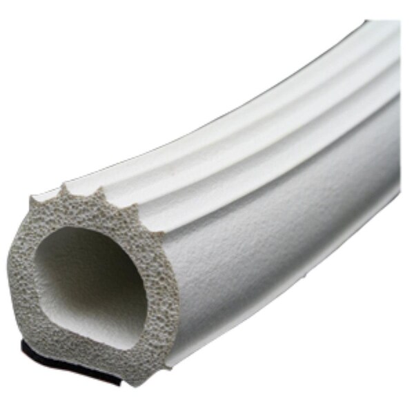 Strike3 1 in. x 1 in. x 50 ft. Ribbed D Seal with White Hats, Red Tape - ST2622240
