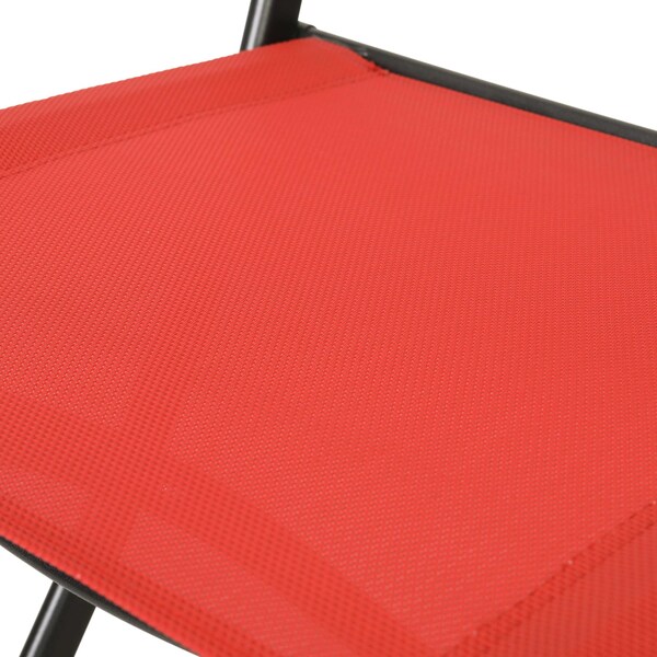 Flash Furniture Brazos Folding Chairs w/Red Flex Comfort Material Backs and Seats and Black Metal Frames, 2PK - TLH-SC-097-RED-02-GG