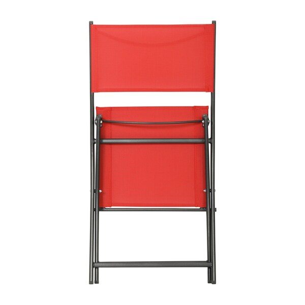 Flash Furniture Brazos Folding Chairs w/Red Flex Comfort Material Backs and Seats and Black Metal Frames, 2PK - TLH-SC-097-RED-02-GG