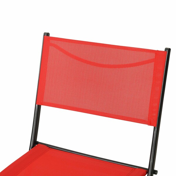 Flash Furniture Brazos Folding Chairs w/Red Flex Comfort Material Backs and Seats and Black Metal Frames, 2PK - TLH-SC-097-RED-02-GG