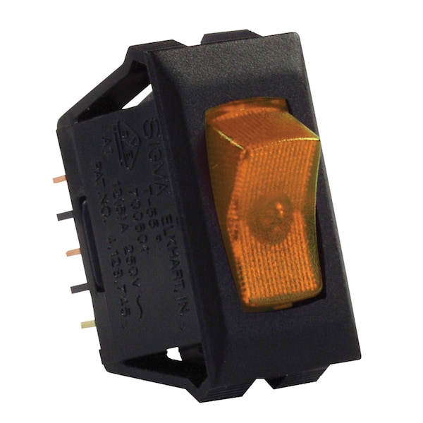 Jr Products JR Products 12555 Illuminated 12V On/Off Switch - Amber/Black - 12555