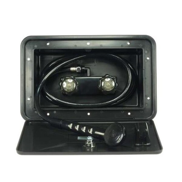 Dura Faucet DURA FAUCET DFSA170BK RV Exterior Shower Box Kit In Black - D6U-DFSA170BK
