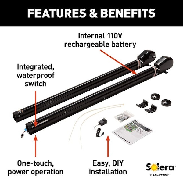 Lippert UNIVERSAL AWNING HARDWARE - SOLERA POWER 18V 69 INCH - INFINITE - AM K - 434729